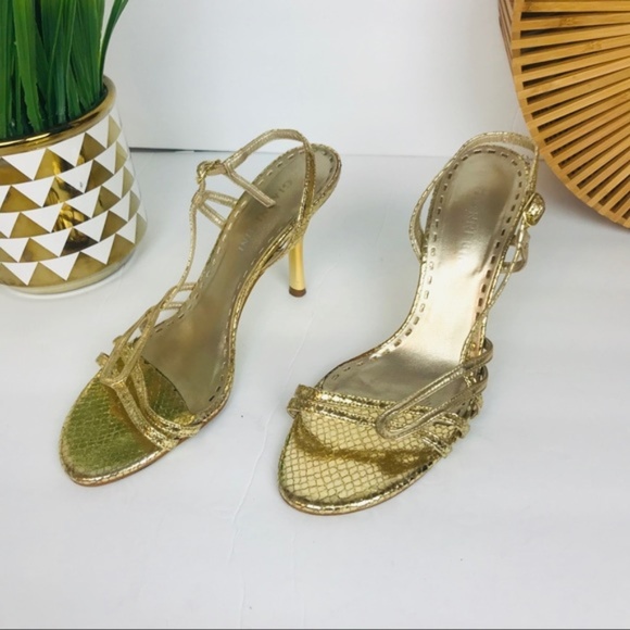 Gianni Bini Gold Snakeskin Strappy 